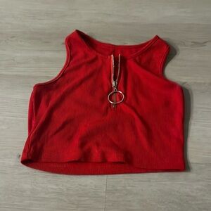 Red zipper tank